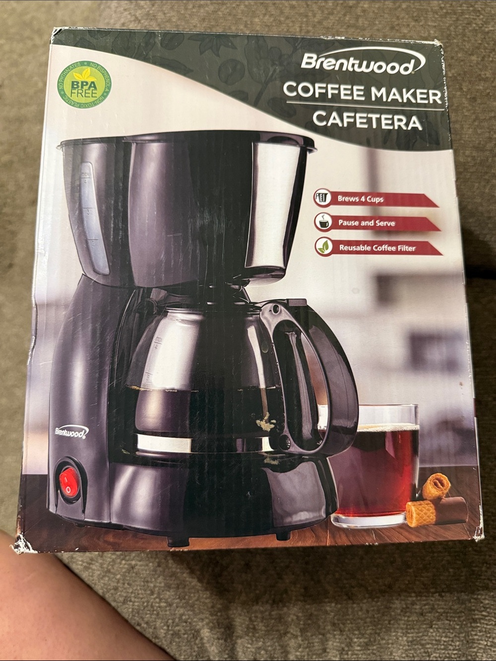 Brentwood Black 4-Cup Coffee Maker